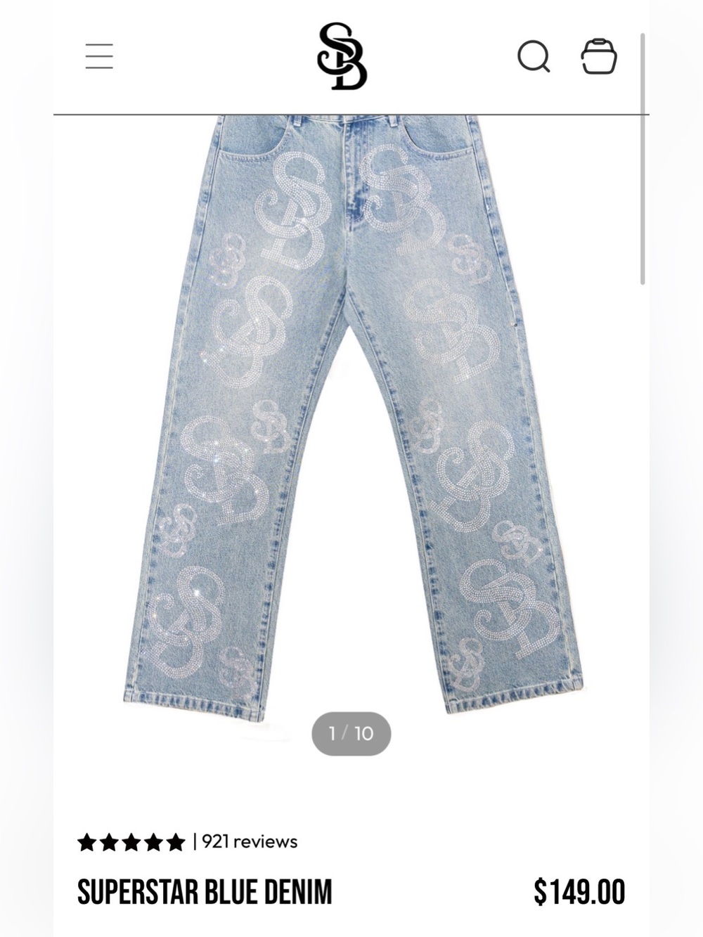 SiBalance Rhinestone Jeans - Picture 3 of 3